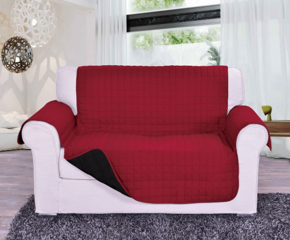 Couch Covers Protector Slipcovers 2 Seater Reversible Black/Red