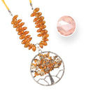 TREE OF LIFE OCTOBER ROSE ZIRCONIA NECKLACE
