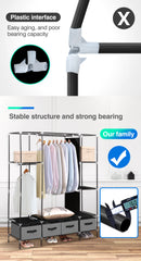 Levede Portable Wardrobe 4 Drawers Large Storage Cabinet Organiser Shelf Rack