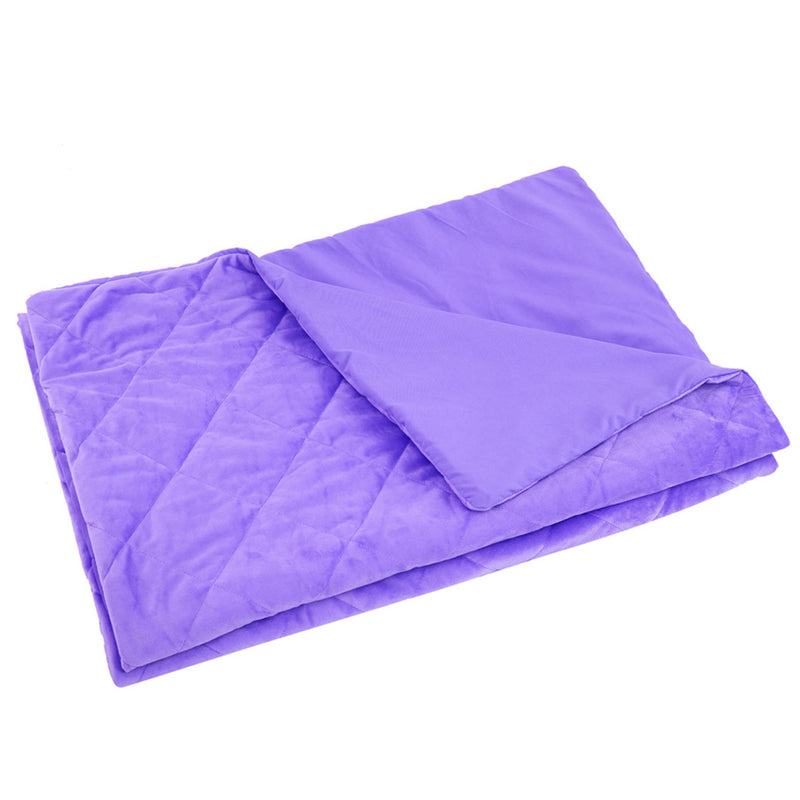 DreamZ 121x91cm Anti Anxiety Weighted Blanket Blankets Bamboo Cover Only Purple