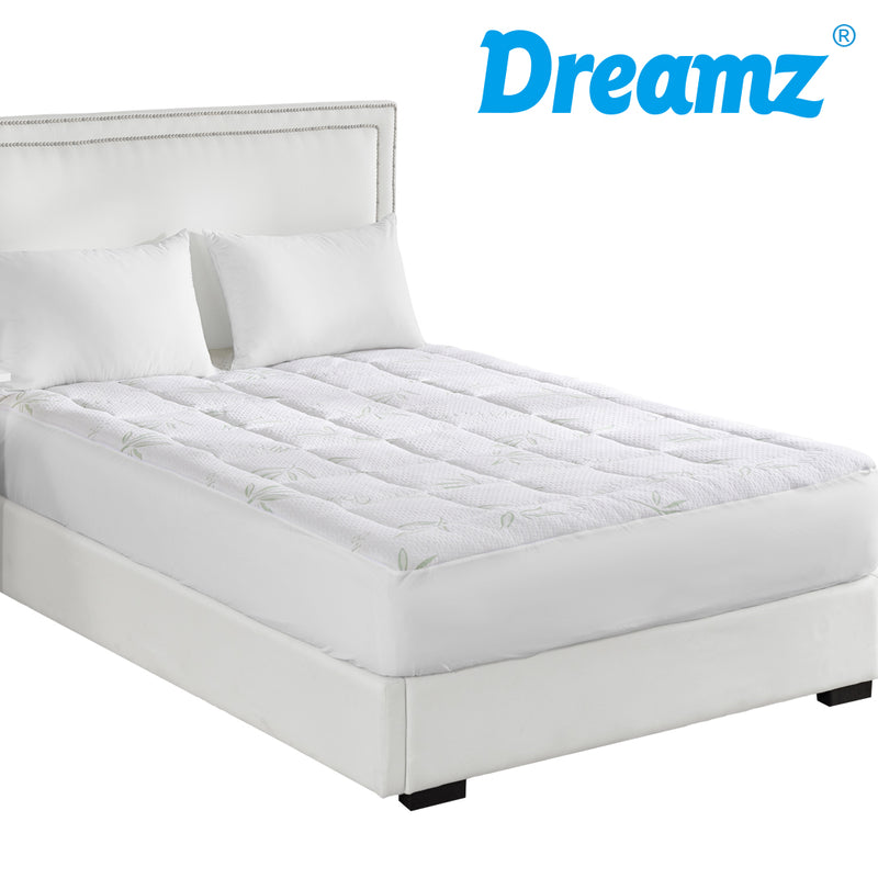 Dreamz Bamboo Pillowtop Mattress Topper Protector Waterproof Cool Cover Queen