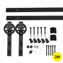 2M Antique Classic Style Single Sliding Barn Door Hardware Track Roller Kit