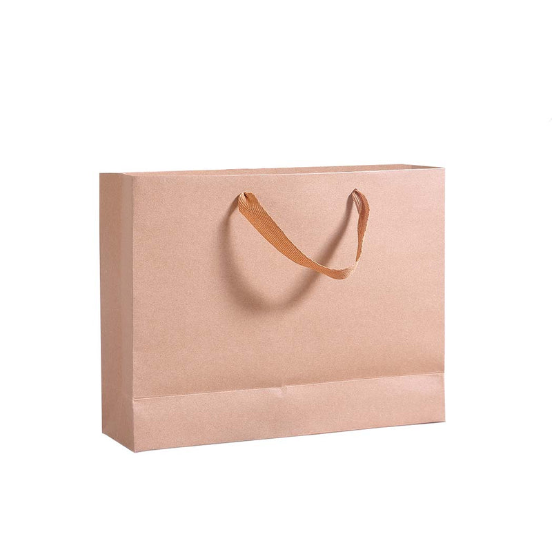 50x Brown Paper Bag Kraft Eco Recyclable Gift Carry Shopping Retail Bags Handles