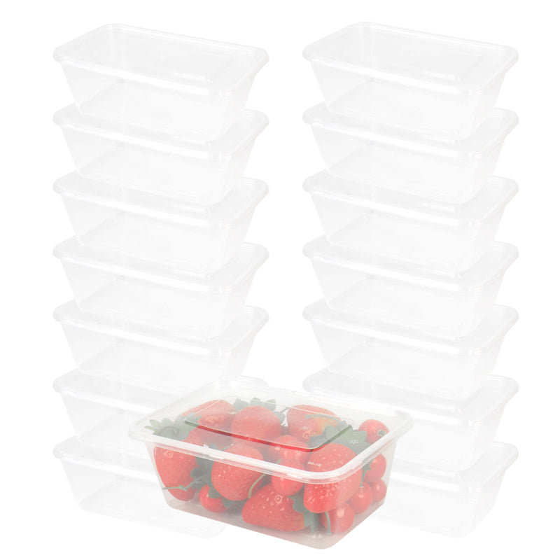 100 Pcs 1000ml Take Away Food Platstic Containers Boxes Base and Lids Bulk Pack