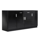 Levede Buffet Sideboard Storage Cabinet Artiss High Gloss Cupboard Drawers Black