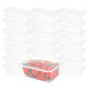 500 Pcs 750ml Take Away Food Platstic Containers Boxes Base and Lids Bulk Pack