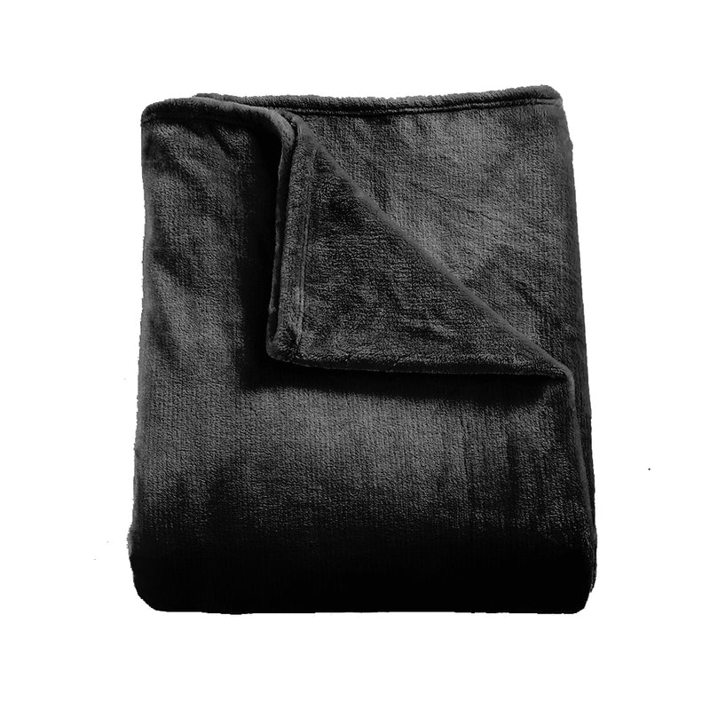 DreamZ 320GSM 220x160cm Ultra Soft Mink Blanket Warm Throw in Black Colour