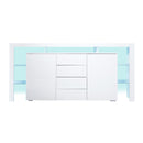 Levede Buffet Sideboard Cabinet Storage Modern High Gloss Cupboard Drawers White 192cm