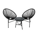 3Pcs Outdoor Furniture Set Garden Patio Chair Table Wicker Setting Chairs Bench