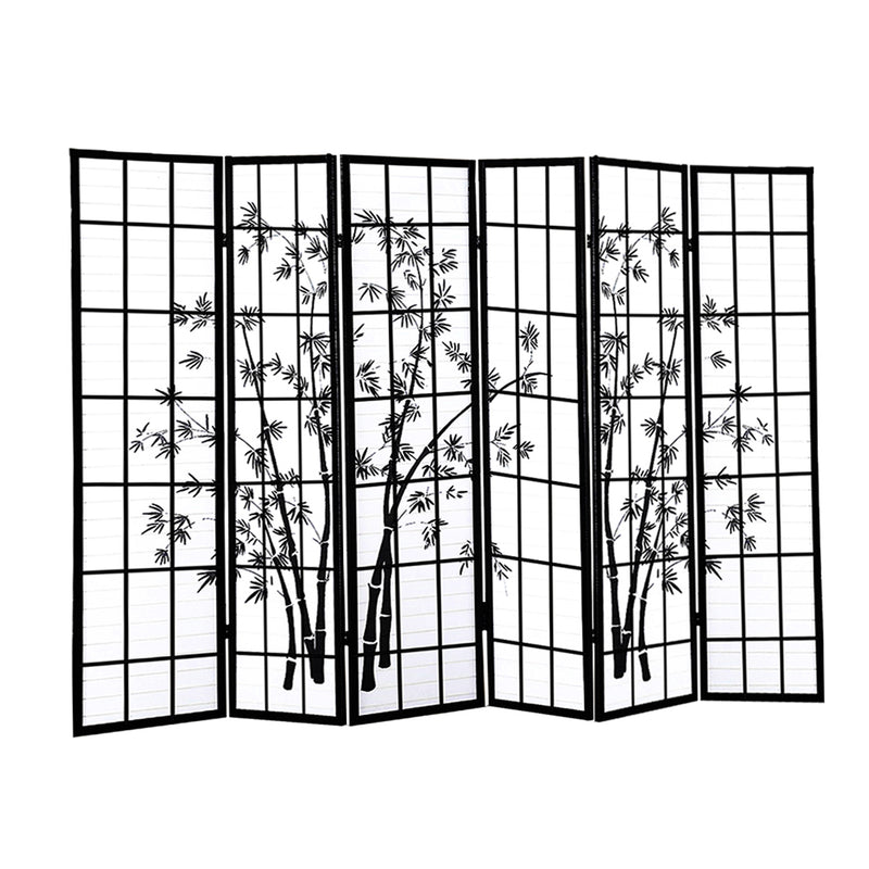 Levede 6 Panel Free Standing Foldable  Room Divider Privacy Screen Bamboo Print