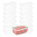 100 Pcs 1000ml Take Away Food Plastic Containers Boxes Base and Lids Bulk Pack