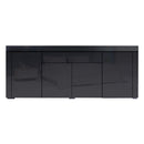 Levede Buffet Sideboard Cabinet High Gloss Storage Modern Doors Cupboard Black