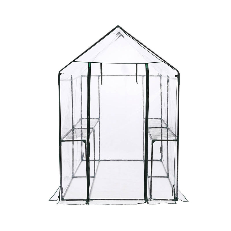 2 Tier Walk In Greenhouse Garden Shed PVC Cover Film Tunnel Green House Plant