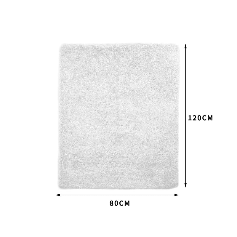 Designer Soft Shag Shaggy Floor Confetti Rug Carpet Home Decor 80x120cm White