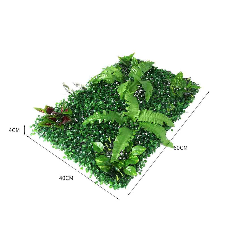 4 x Artificial Hedge Grass Plant Hedge Fake Vertical Garden Green Wall Ivy Mat Fence