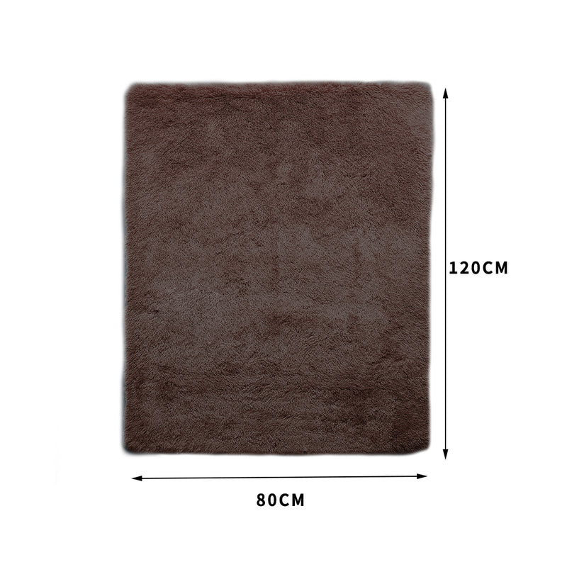 Designer Soft Shag Shaggy Floor Confetti Rug Carpet Home Decor 80x120cm Coffee
