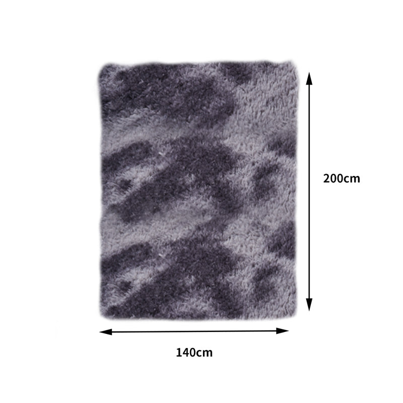 Floor Rug Shaggy Rugs Soft Large Carpet Area Tie-dyed Midnight City 140x200cm