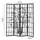 Levede 4 Panel Room Divider Screen Door Stand Privacy Fringe Wood Fold Bamboo
