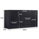 Levede Buffet Sideboard Cabinet High Gloss Storage Modern Doors Cupboard Black