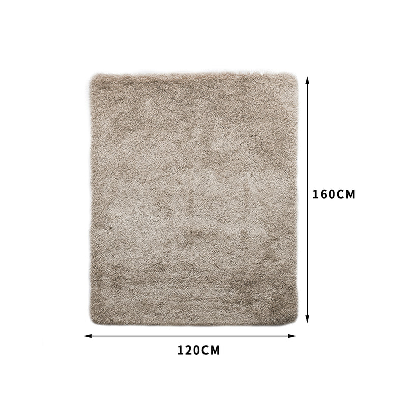 Designer Soft Shag Shaggy Floor Confetti Rug Carpet Home Decor 120x160cm Tan