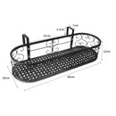 Plant Holder Plant Stand Hanging Flower Pot Basket Garden Wall Rack Shelf Oval Black