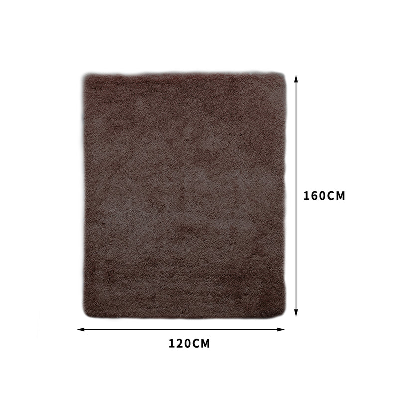 Designer Soft Shag Shaggy Floor Confetti Rug Carpet Home Decor 120x160cm Coffee