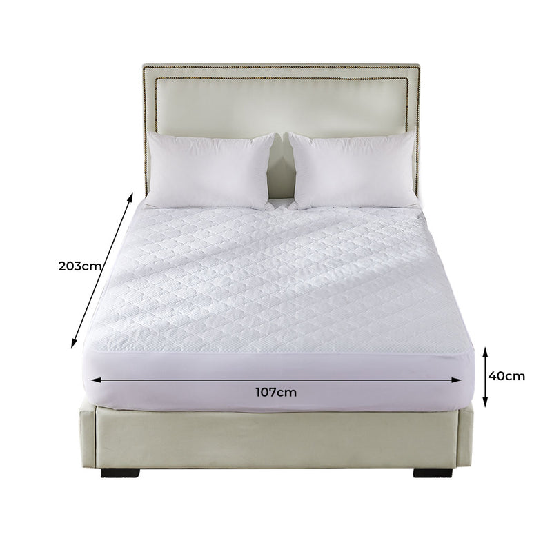 Dreamz Mattress Protector Topper Cool Fabric Pillowtop Waterproof King Single