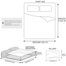 DreamZ 4 Pcs Natural Bamboo Cotton Bed Sheet Set in Size King Grey