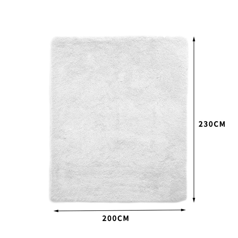 Designer Soft Shag Shaggy Floor Confetti Rug Carpet Home Decor 200x230cm White