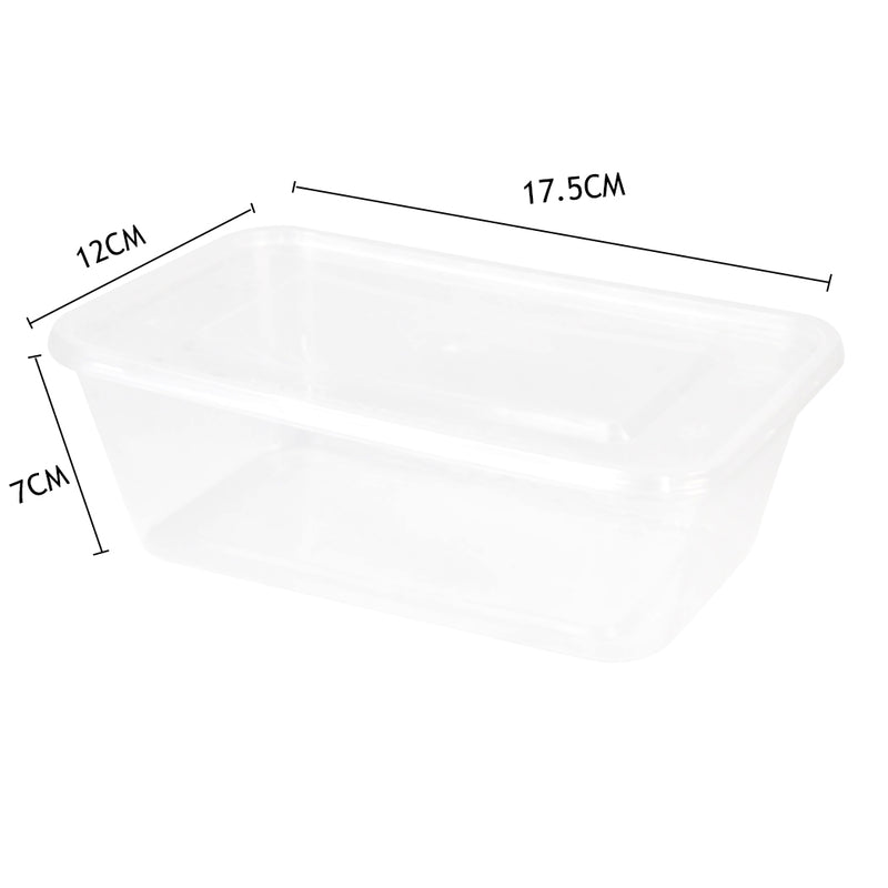 100 Pcs 1000ml Take Away Food Plastic Containers Boxes Base and Lids Bulk Pack