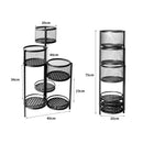 6 Tier Plant Stand Swivel Outdoor Indoor Metal Stands Flower Shelf Rack Garden Black
