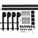 2.44M Antique Classic Style Double Sliding Barn Door Hardware Track Roller Kit