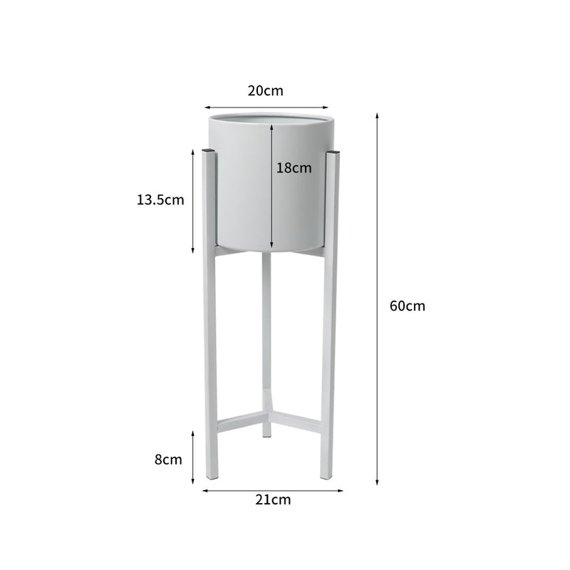 Plant Stand Garden Planter Metal Flower Pot Rack Corner Shelving Indoor Outdoor Small White