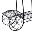 2x Plant Stand Outdoor Indoor Pot Garden Decor Flower Rack Wrought Iron 4Wheeler