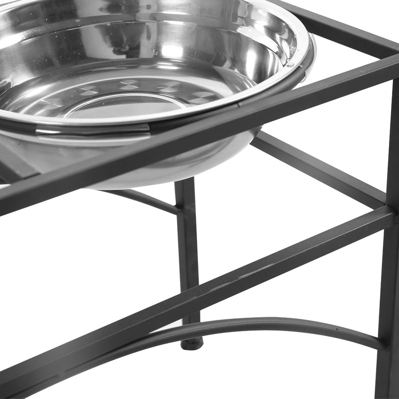 PaWz Dual Elevated Raised Pet Dog Feeder Bowl Stainless Steel Food Water Stand