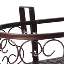 Plant Holder Plant Stand Hanging Flower Pot Basket Garden Wall Rack Shelf Oval Bronze