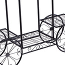 2x Plant Stand Outdoor Indoor Pot Garden Decor Flower Rack Wrought Iron 4Wheeler