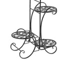 2x Levede Flower Shape Metal Plant Stand with 4 Plant Pot Space in Black Colour