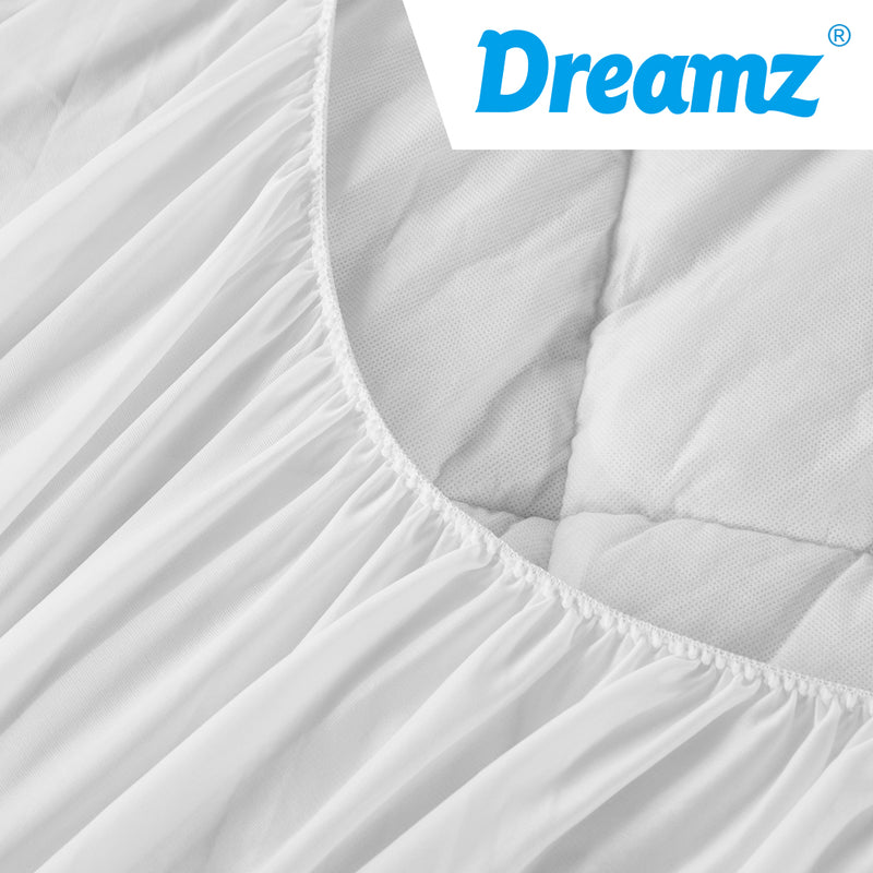 Dreamz Bamboo Pillowtop Mattress Topper Protector Waterproof Cool Cover Queen