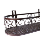 Plant Holder Plant Stand Hanging Flower Pot Basket Garden Wall Rack Shelf Oval Bronze
