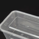 200 Pcs 750ml Take Away Food Plastic Containers Boxes Base and Lids Bulk Pack