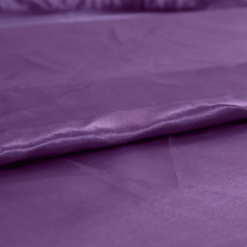 DreamZ Ultra Soft Silky Satin Bed Sheet Set in Single Size in Purple Colour