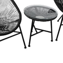 3Pcs Outdoor Furniture Set Garden Patio Chair Table Wicker Setting Chairs Bench