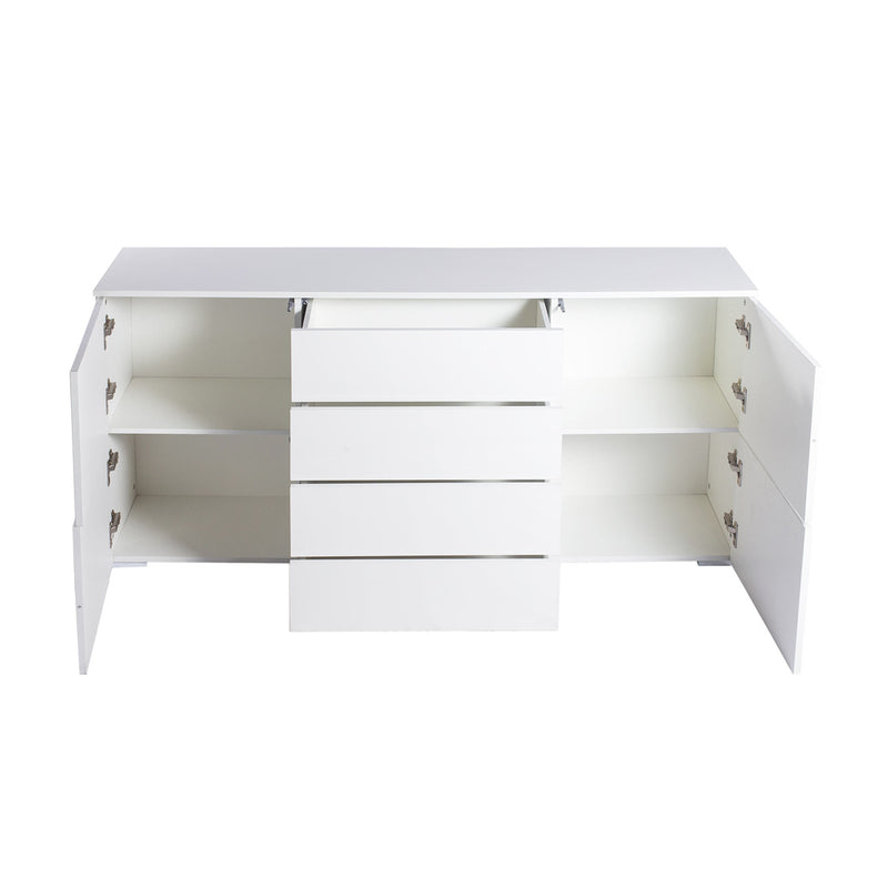 Levede Buffet Sideboard Cabinet Storage Modern High Gloss Cupboard Drawers White 150cm