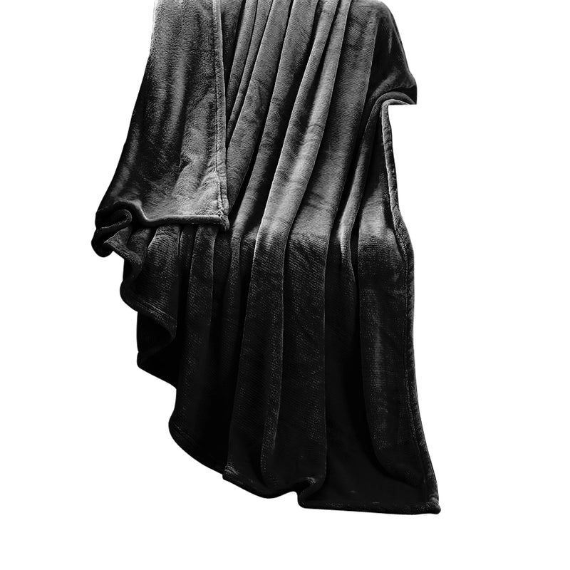 DreamZ 320GSM 220x160cm Ultra Soft Mink Blanket Warm Throw in Black Colour