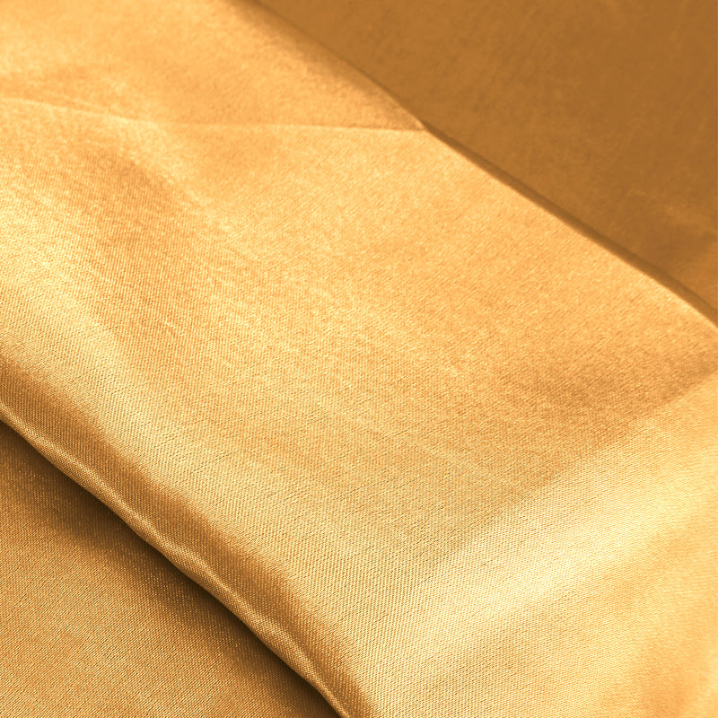 DreamZ Ultra Soft Silky Satin Bed Sheet Set in Double Size in Gold Colour