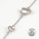 STERLING SILVER DOUBLE HEART BRACELET