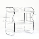 3 Tier Stainless Steel Dish Rack Drainer Tray Kitchen Storage Cup Cutlery Holder