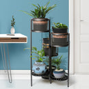 6 Tier Plant Stand Swivel Outdoor Indoor Metal Stands Flower Shelf Rack Garden Black