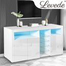 Levede Buffet Sideboard Storage Modern High Gloss Cabinet Cupboard White